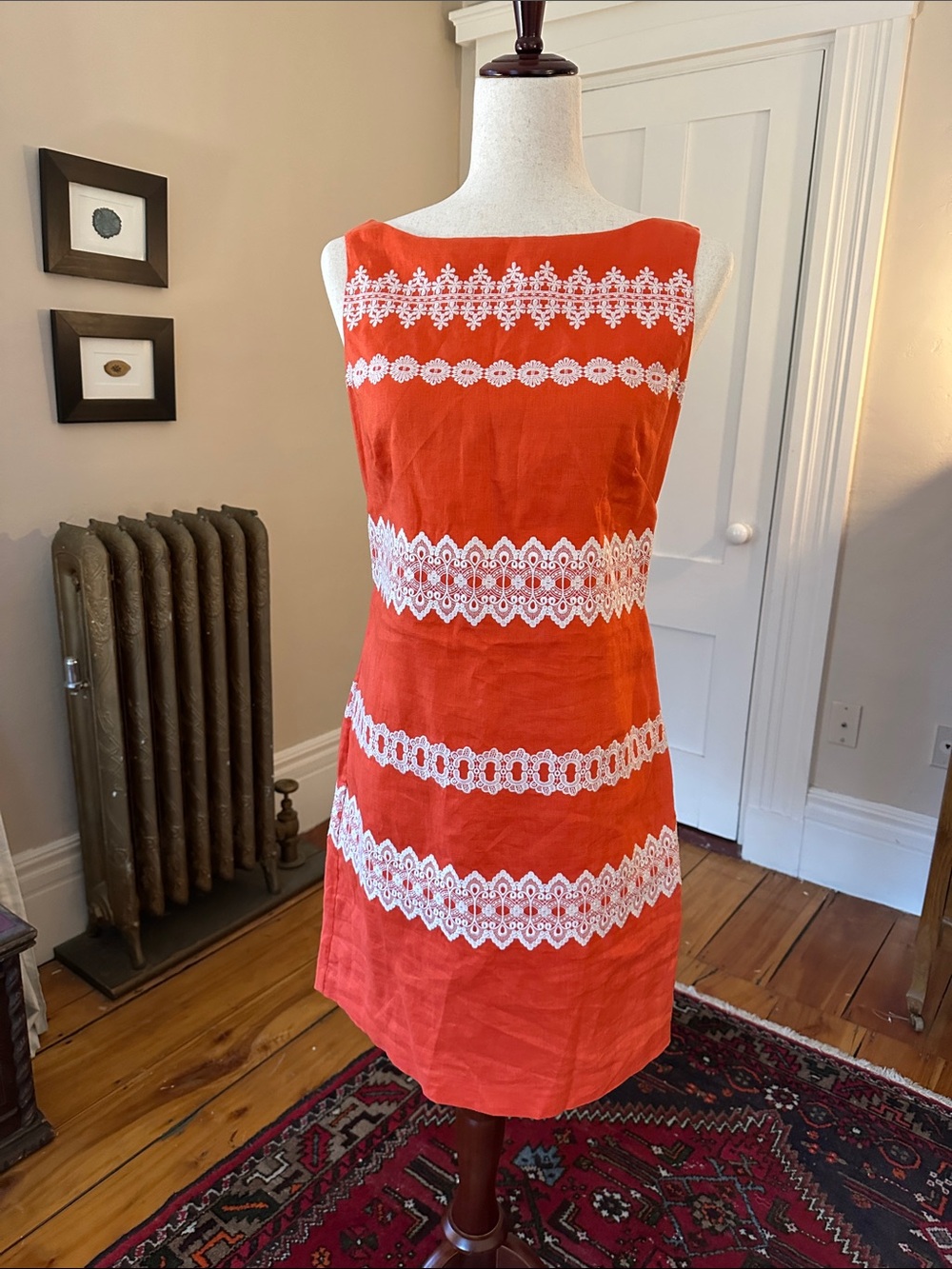 Mod Linen Boatneck Sleeveless Mini Dress